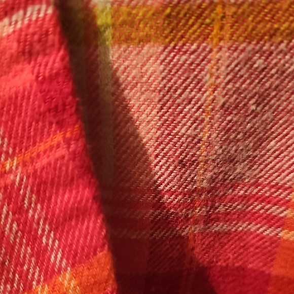 Old Navy NWT Red and Yellow Plaid Boyfriend Button-Up Shirt Size XLarge - Picture 4 of 6